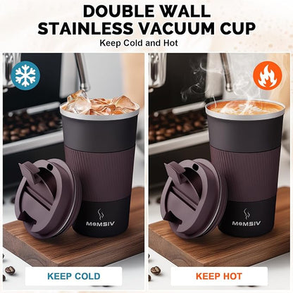 MOMSIV 17oz Travel Coffee Mug, Insulated Coffee Cup - Image 3