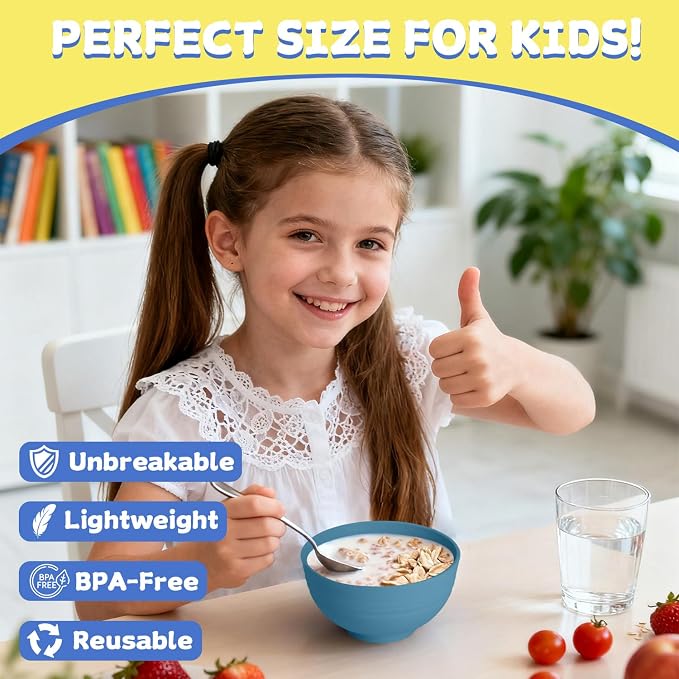 Wheat Straw Bowls Set of 6, Unbreakable 10 OZ Small Bowls Set - Image 8