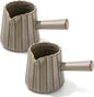 2 Pack Ceramic Espresso Cups, 6oz Dark Brown Espresso Shot Glasses, V-Shaped by Cfyosnk