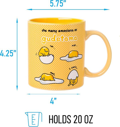 Silver Buffalo Sanrio The Many Emotions of Gudetama Lazy Egg Ceramic Mug - Image 2
