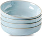 Ceramic Patsa Bowls, 34 oz Salad bowl Set of 4, Stoneware Serving Bowl by Tikooere