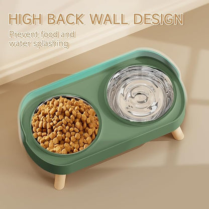 Elevated Cat Bowl, Raised Cat Food and Water Bowl Set - Image 2