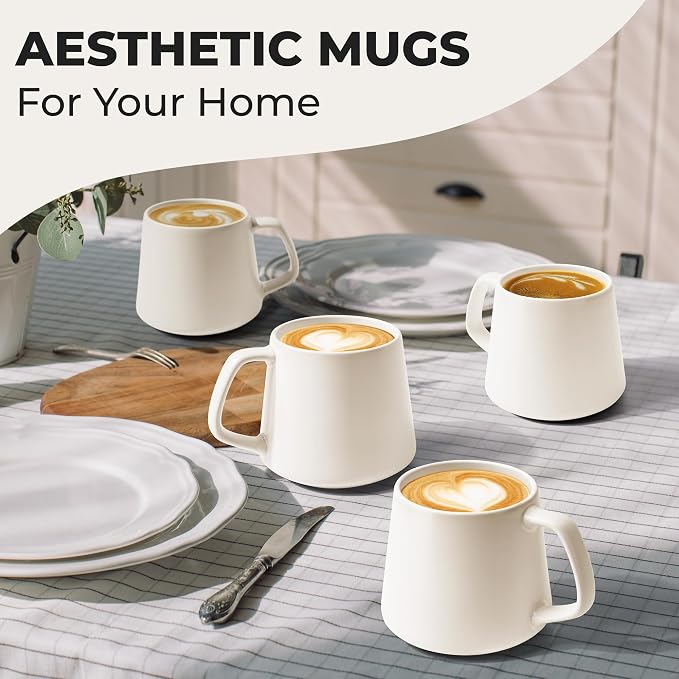 MIAMIO - Coffee Mugs Set of 4, Large - Luxe | Large Ceramic Coffee Mugs - Image 3