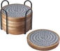 6 Pack Coasters for Drinks Absorbent, 4.3 inches Cute Coasters for Kitchen, Farmhouse, Bar, and Office (Gray)