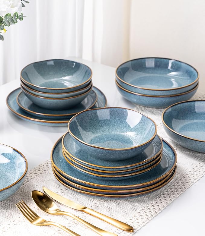 AmorArc 8.5'' Large Ceramic Pasta Bowls, 36oz Stoneware Pasta Serving Bowls Set - Image 8