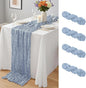 4 Pack Dusty Blue Cheesecloth Table Runner 10Ft, Gauze Table Runners 21.5 x 120 by Yemosa