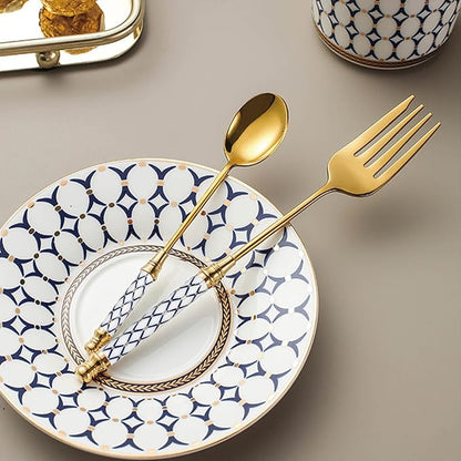 20-piece Silverware Set With Ceramic Handle, Premium Food Grade Stainless Steel Flatware Sets, Mirror Polished Cutlery Set, Dishwasher Safe (for 4 People)