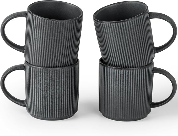 famiware Coffee Mug Set for 4, Star 12 oz Catering Mugs Cup Set by Famiware