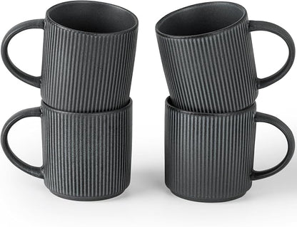 famiware Coffee Mug Set for 4, Star 12 oz Catering Mugs Cup Set by Famiware