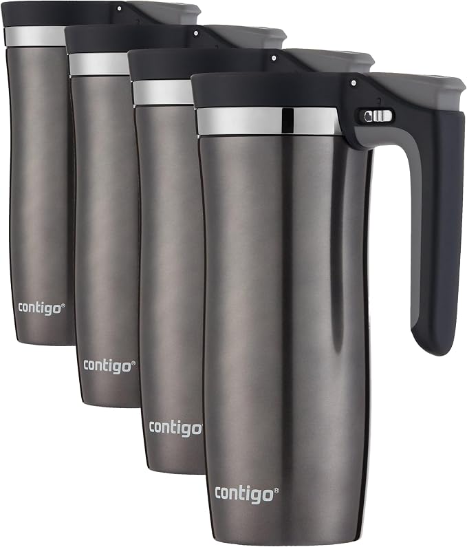 Contigo Stainless Steel Handled AUTOSEAL Travel Mug 16 oz | Leak-Proof | by Unknown