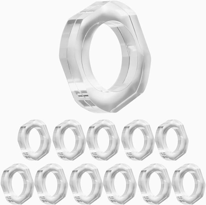 Clear Acrylic Napkin Rings Set of 12 by ALPHALivingHOME