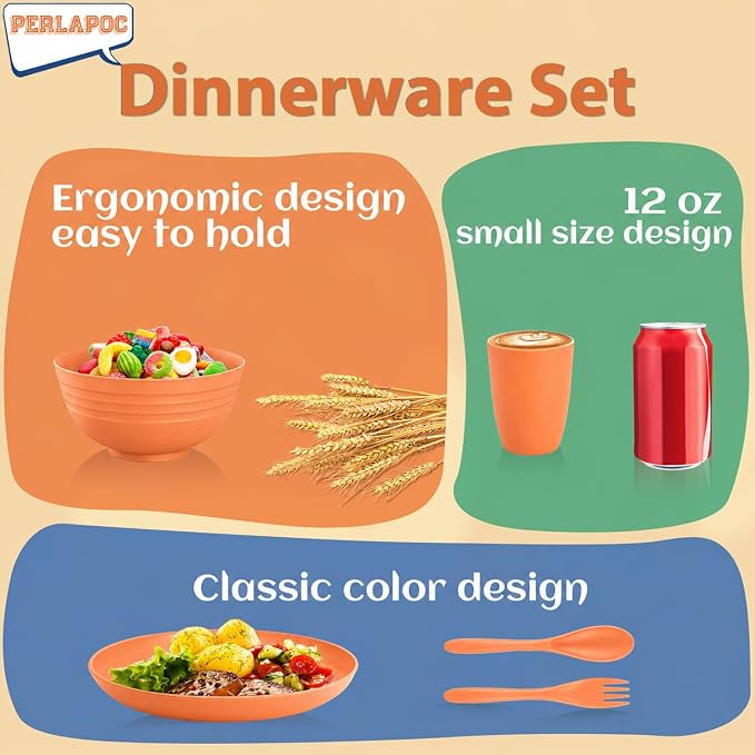 Kids Wheat Straw Dinnerware Sets - Image 7