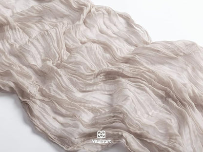 Vitalizart Cheesecloth Table Runner Nude 10ft Gauze Boho Rustic | 120 Inches - Image 3