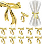 Bow Napkin Rings Set of 12 Shiny Gold Metal Bow Napkin Holders by DavifinaNapkinRings