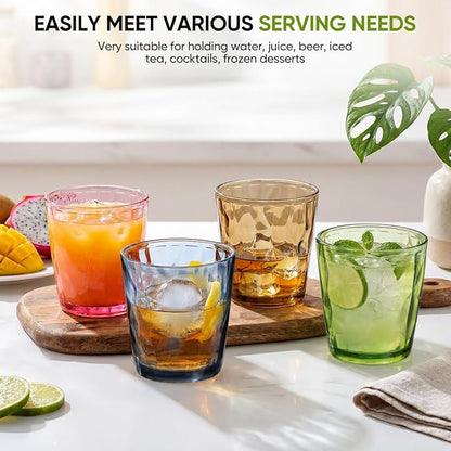 KISEER 8 Pack 12oz Plastic Colors Reusable Drinking Glasses Tumblers - Image 4