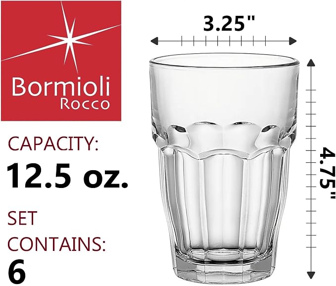 Bormioli Rocco Rock Bar Stackable Beverage, Spirits – 12.5oz Durable Tempered - Image 2