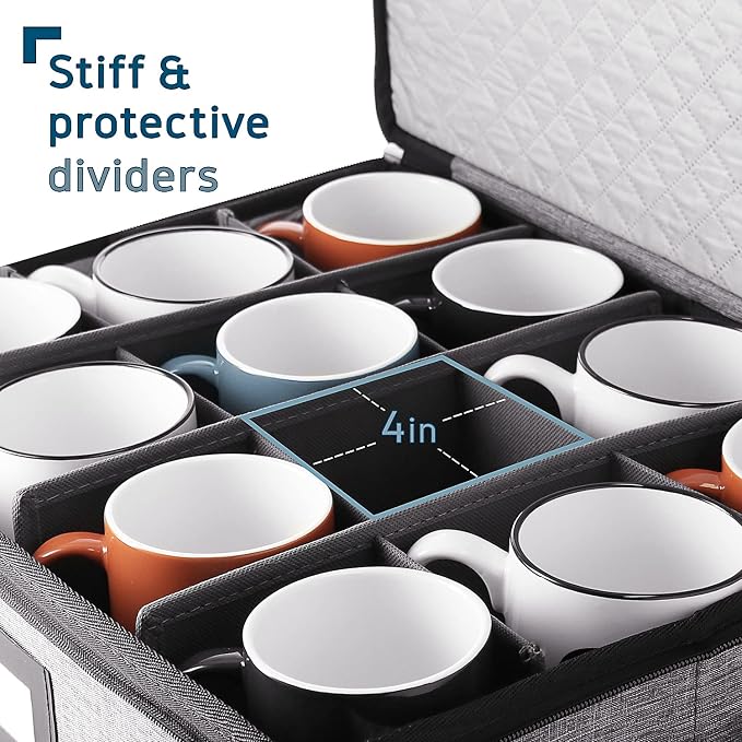 Hearth & Harbor Coffee Mug Storage, Quilted and Stackable Coffee Cup Storage - Image 4