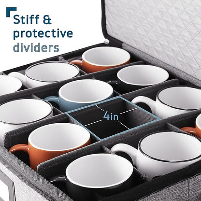 Coffee Mug Storage, 2 Pack Quilted and Stackable Coffee Cup Storage Organizer - Image 4