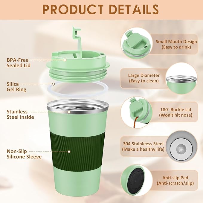 KETIEE 12oz Travel Mug, Insulated Coffee Cup - Image 6
