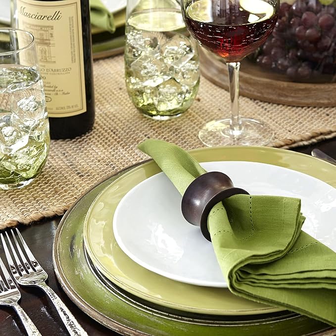 Rustic Napkin Rings Set of 8, Wooden Napkin Holders - Image 2