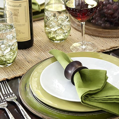 Rustic Napkin Rings Set of 8, Wooden Napkin Holders - Image 2