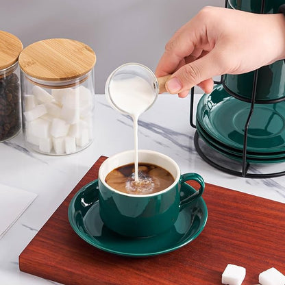 YOLIFE 8oz Porcelain Stackable Cappuccino Cups - Image 6