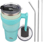 Konokyo 40 oz Tumbler with Handle and Straw, Insulated Travel Mug | Mint; by Konokyo