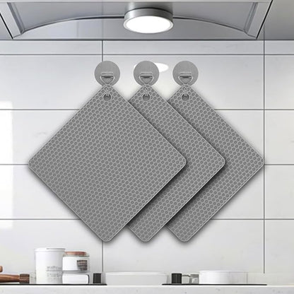 Silicone Non-Slip, Heat Resistant & Water-Trapping Trivet Mats - Image 6