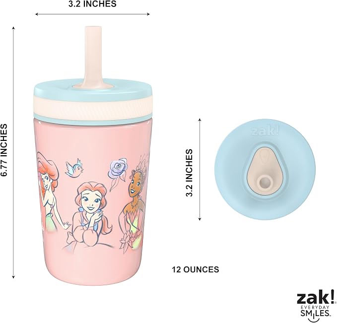 Zak Designs Disney Princess Kelso 12oz Leak-Proof Toddler Straw Cup - Image 8