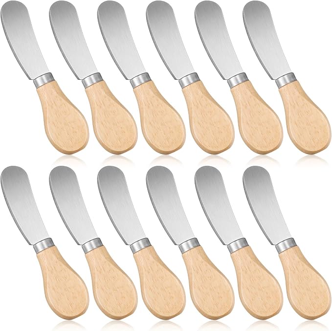 Patelai 12 Pcs 4.7 Inch Cheese Spreader Knives Butter Knife Bulk Stainless by Patelai