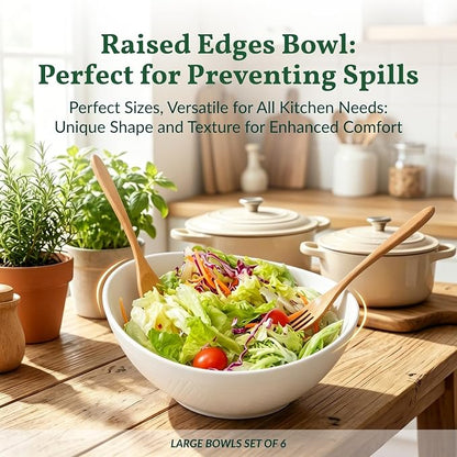 Wheat Straw Bowls, Large Salad Bowls Set of 6, 60 OZ Large Capacity Serving Bowl - Image 7
