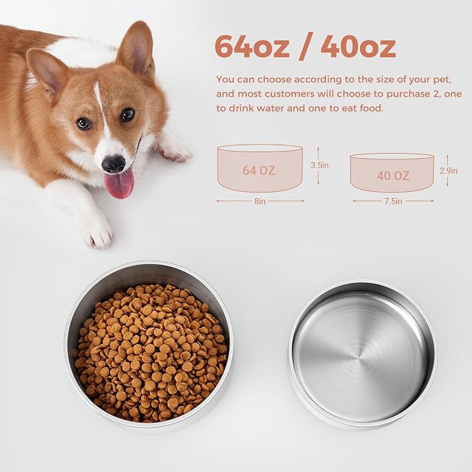 WENBOKMIN Dog Bowl, Stainless Steel Food and Water Bowl, Dishwasher Safe - Image 2