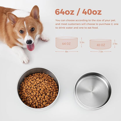 WENBOKMIN Dog Bowl, Stainless Steel Food and Water Bowl, Dishwasher Safe - Image 2