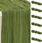 6 Pack Olive Green Cheesecloth Table Runner 35x120 Inch 10Ft Rustic Gauze by SuBleer