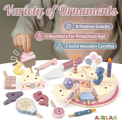 Wooden Birthday Party Cake Play Food Sets - Image 5