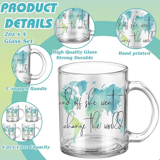 Tioncy 4 Pcs Graduation Gifts 2026 She Went Change The World Coffee Mugs 12 oz - Image 3