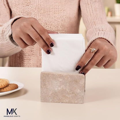 Travertine Mini Napkin Holder 3" x 4" Inch Serviette Holder - Image 7