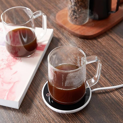 Glass Coffee Mugs, 16 oz Glass Coffee Cups Set of 4, Hot/Cold Beverages - Image 5