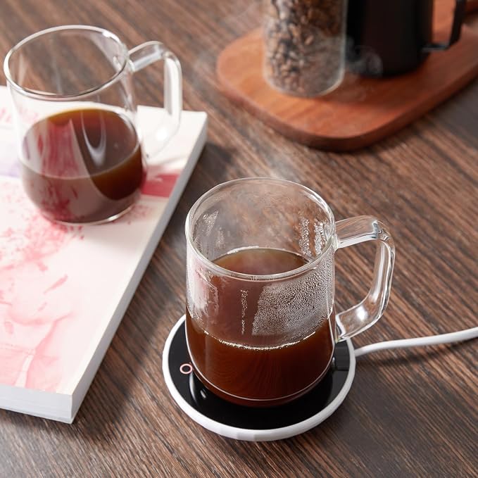 Glass Coffee Mugs, 16 oz Glass Coffee Cups Set of 2, Hot/Cold Beverages - Image 4