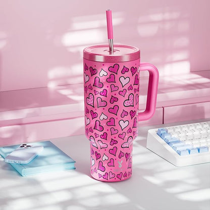 Meoky 40 oz Tumbler with Handle and Straw: Stainless Steel Insulated Tumbler - Image 7