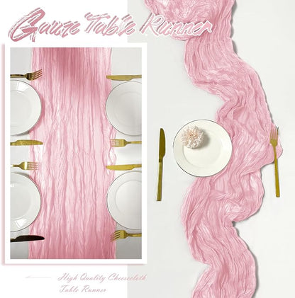15 Pack Light Pink Cheesecloth Table Runner 17 x 108 inch Cheese Cloth Table - Image 6