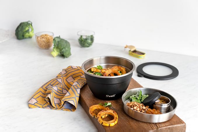 S’well Stainless Steel 64oz Salad Bowl Kit in Onyx, Comes - Image 2