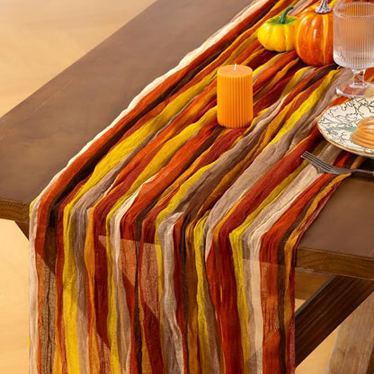 Cheesecloth Table Runner Summer Boho Wedding Shower Party Home Decor | Fall - Image 2