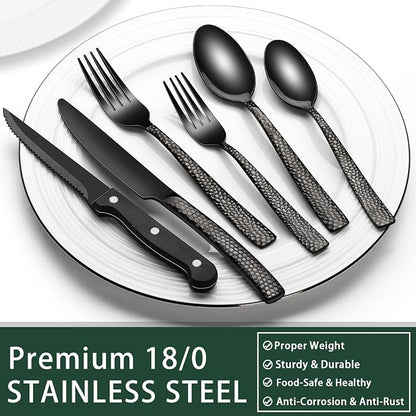 EWFEN 24-Piece Black Silverware Set - Image 5
