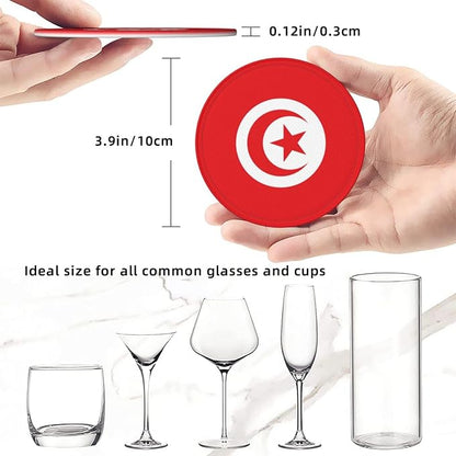 Tunisia Flag Coasters for Drinks - Image 3