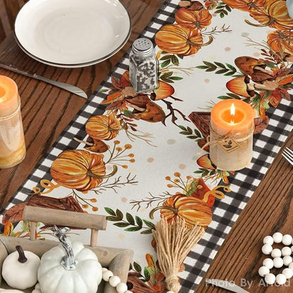 Artoid Mode 210 GSM Fall Table Runner 13x60 Inch Home Party Decor | Buffalo - Image 7