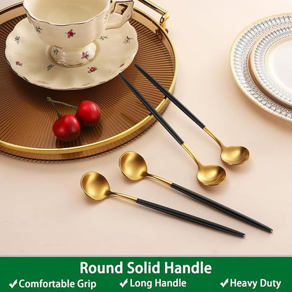 DEHOV 7.95 Inches Satin Gold SS18/10 Long Stirring Spoons - Image 5