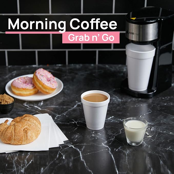 Shop Square 8 Oz Disposable Foam Cups, Made in the USA, To-Go Cups - Image 4
