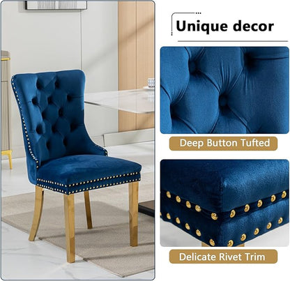 5 Piece Glass Dining Table Set,70" Dinner Room Glass Table Set for 4,Modern Kitchen Dinner Table Set with Stainless Steel Base and 4 Upholstered Velvet Dining Chairs for Living Dining Room