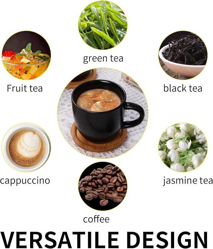 Hasense 4 OZ Espresso Cups and Saucers Set of 6, Demitasse Cups - Image 4